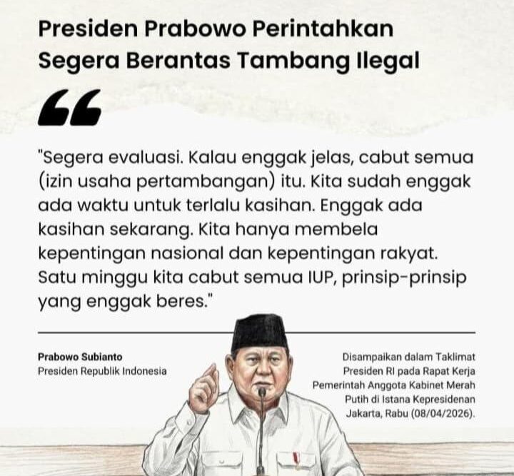 Arahan Presiden Prabowo Subianto terkait perusahaan tambang yang bermasalah